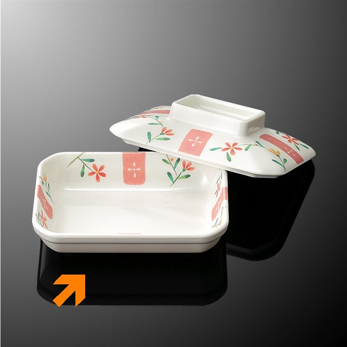 D100B HT / 隅切深角皿 小 身 - 国際化工